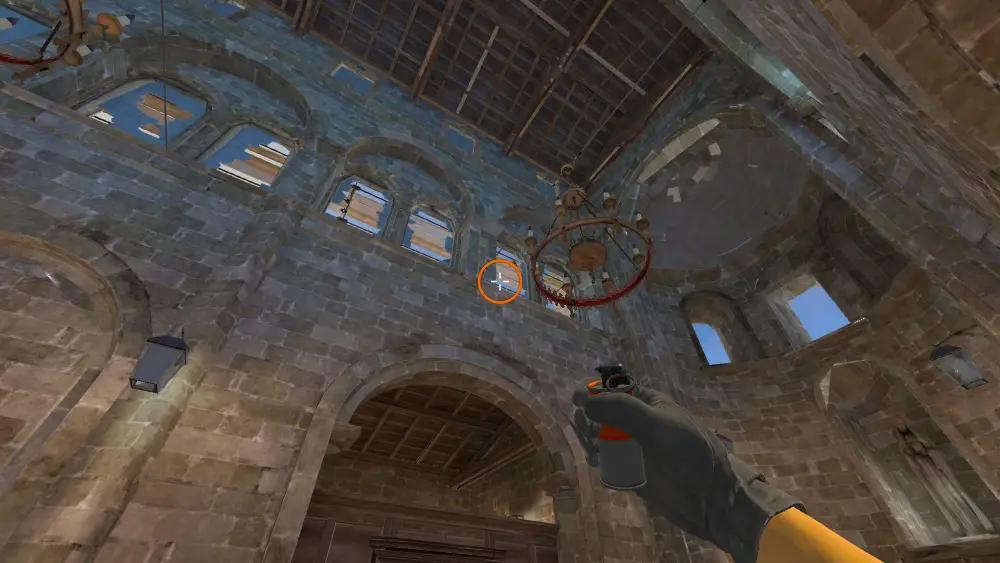Standing on the Church spot on Inferno, the aim mark on the point this smoke is thrown at.