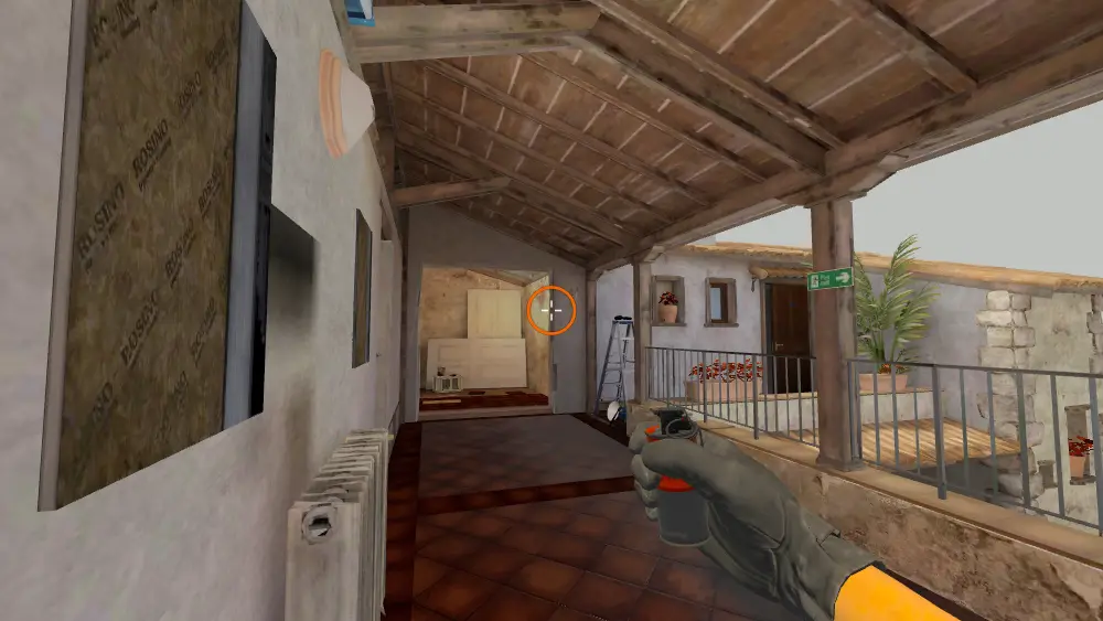 Standing on the Apts spot on Inferno, the aim mark on the point this smoke is thrown at.