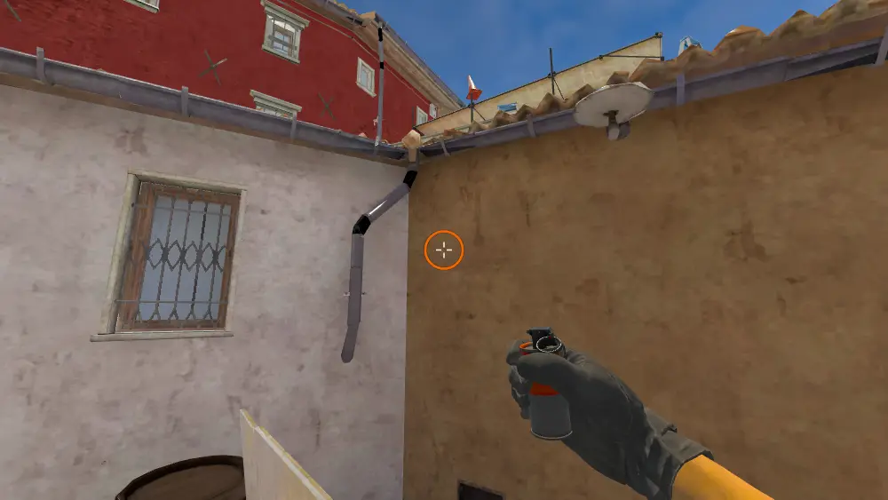 Standing on the Car spot on Inferno, the aim mark on the point this molotov is thrown at.
