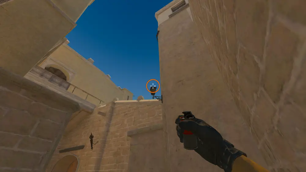 Standing on the A Ramp spot on Mirage, the aim mark on the point this flash is thrown at.