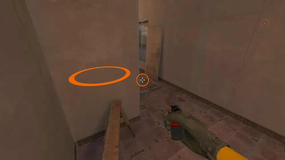 Standing on the Window spot on Mirage, the aim mark on the point this flash is thrown at.