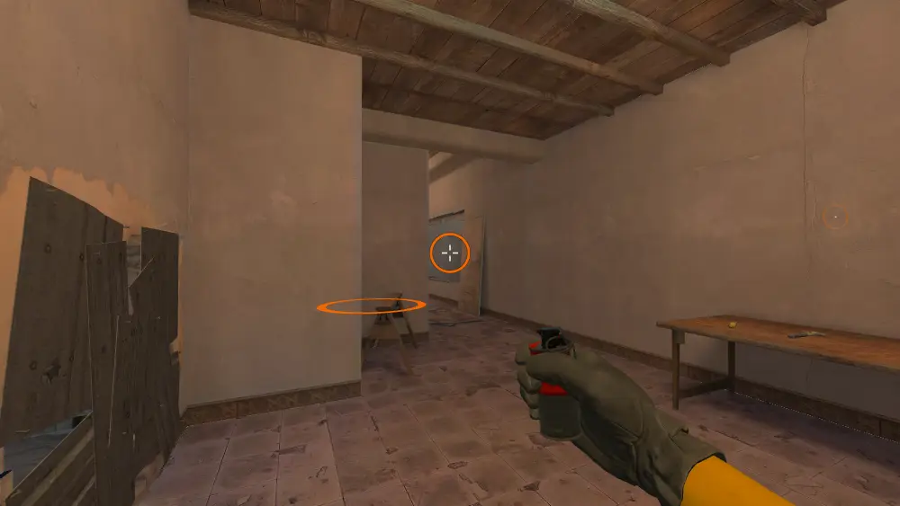 Standing on the Mid Window spot on Mirage, the aim mark on the point this molotov is thrown at.