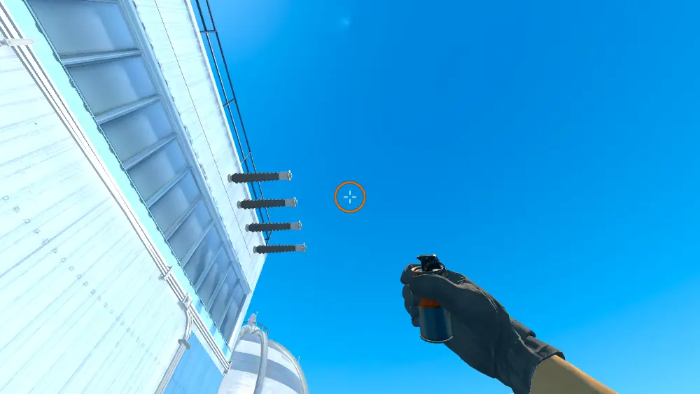 Standing on the A Main Roof spot on Nuke, the aim mark on the point this flash is thrown at.