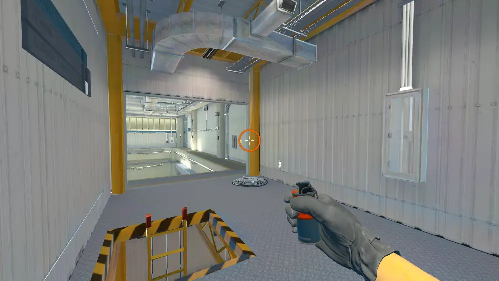 Standing on the Heaven spot on Nuke, the aim mark on the point this molotov is thrown at.