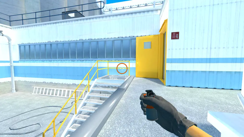 Standing on the Nuke spot on Nuke, the aim mark on the point this flash is thrown at.