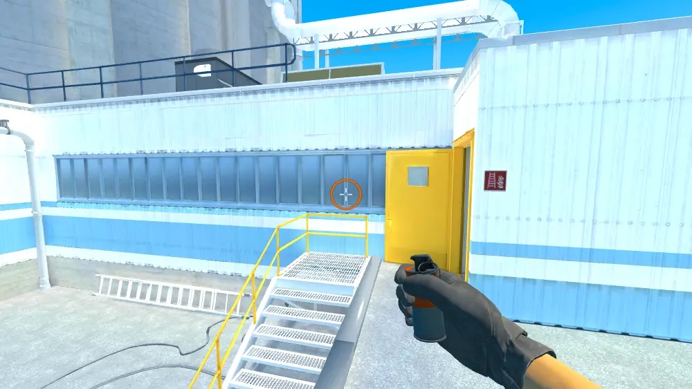 Standing on the Nuke spot on Nuke, the aim mark on the point this flash is thrown at.