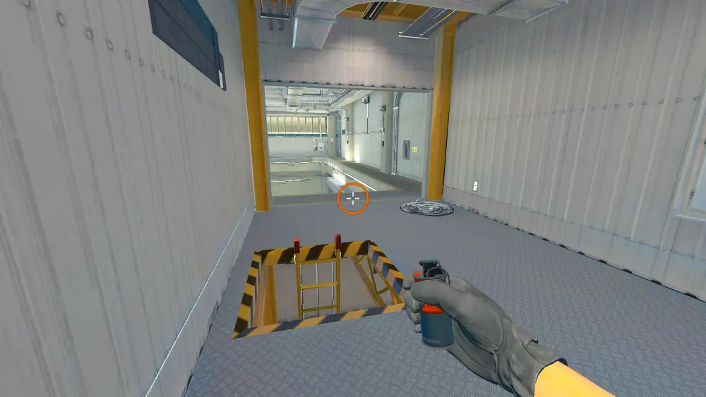 Standing on the Heaven spot on Nuke, the aim mark on the point this flash is thrown at.
