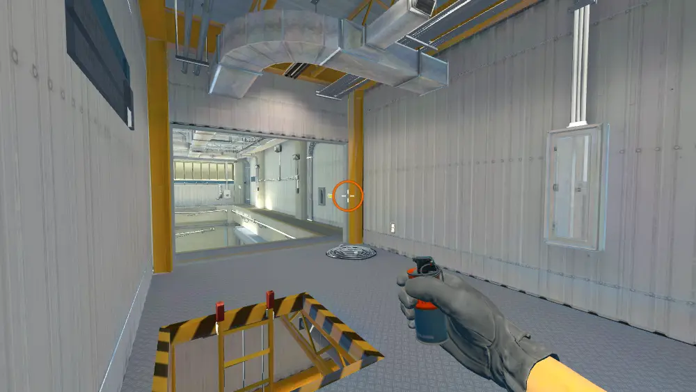 Standing on the Heaven spot on Nuke, the aim mark on the point this molotov is thrown at.