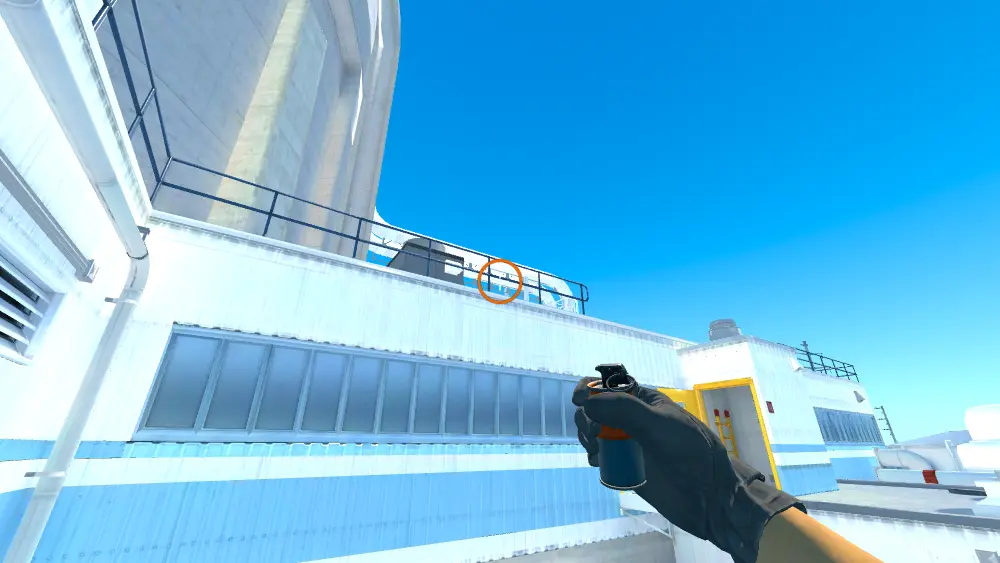 Standing on the T Roof spot on Nuke, the aim mark on the point this flash is thrown at.