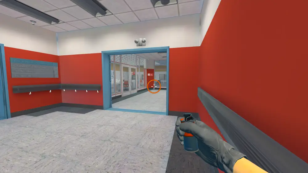 Standing on the Nuke spot on Nuke, the aim mark on the point this flash is thrown at.