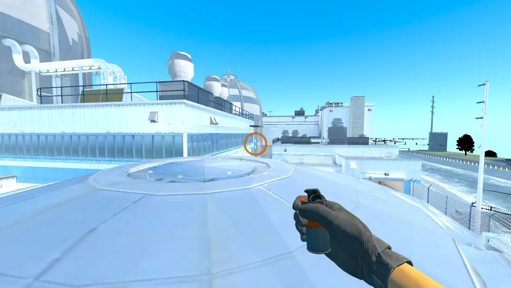 Standing on the Silo spot on Nuke, the aim mark on the point this smoke is thrown at.