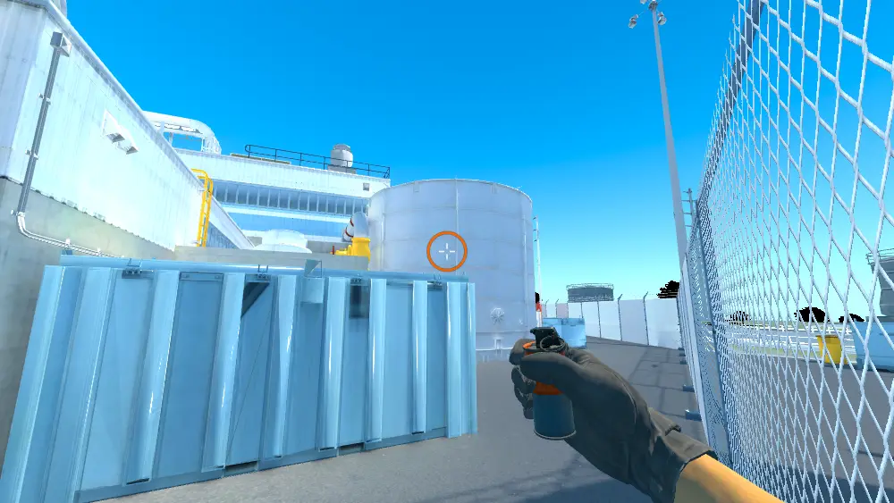 Standing on the Outside spot on Nuke, the aim mark on the point this smoke is thrown at.