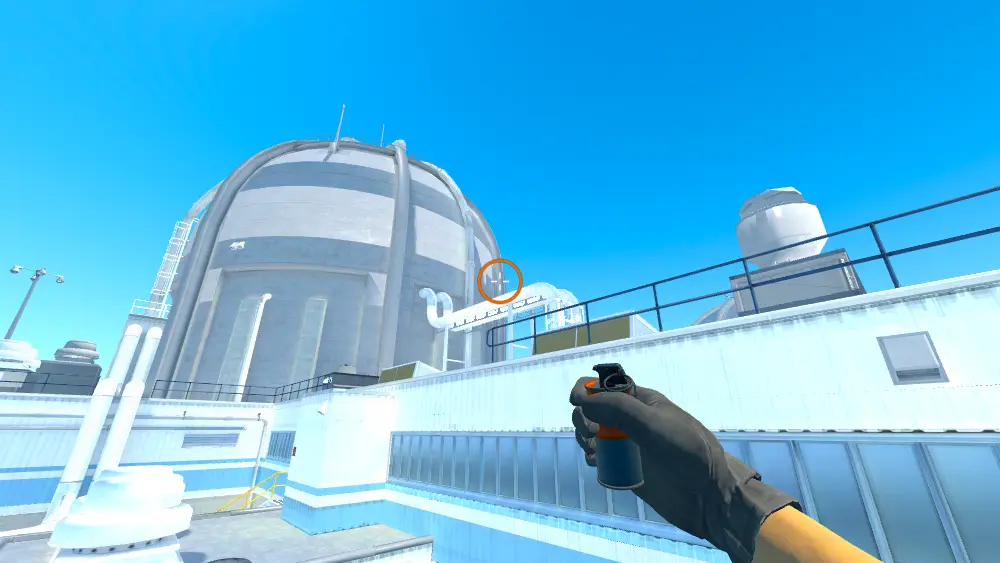 Standing on the Silo spot on Nuke, the aim mark on the point this smoke is thrown at.