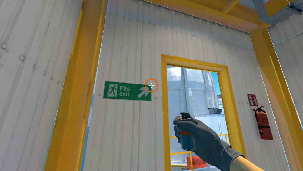 Standing on the Nuke spot on Nuke, the aim mark on the point this flash is thrown at.