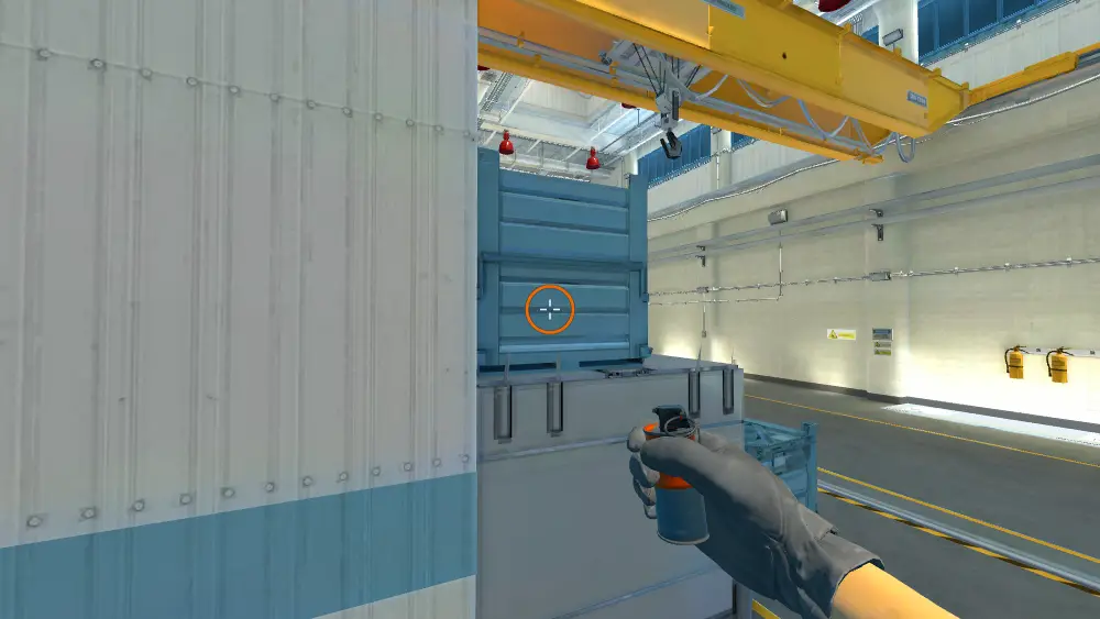 Standing on the Tetris spot on Nuke, the aim mark on the point this smoke is thrown at.
