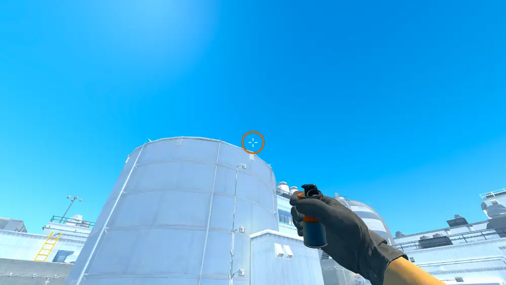 Standing on the Outside spot on Nuke, the aim mark on the point this smoke is thrown at.