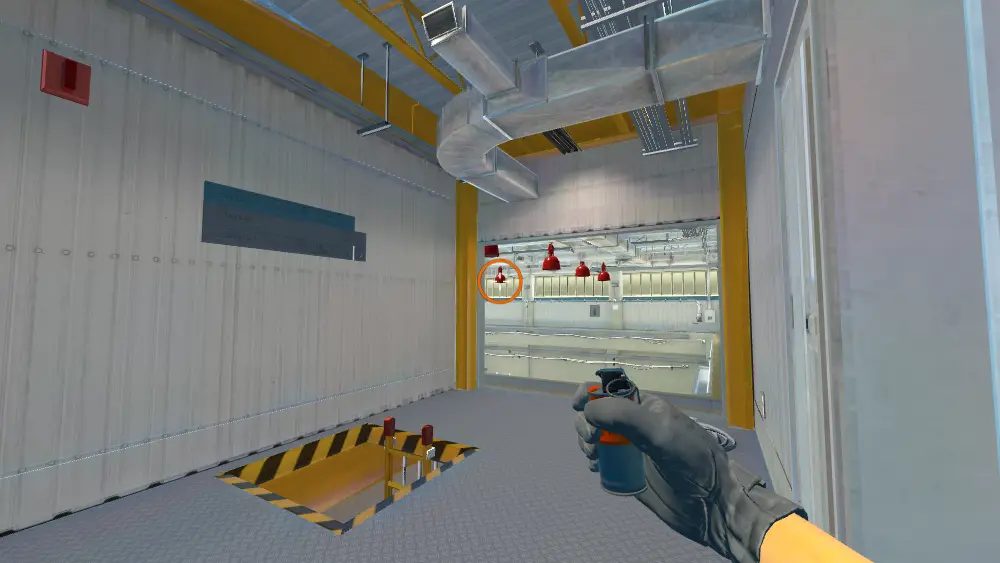 Standing on the Heaven spot on Nuke, the aim mark on the point this molotov is thrown at.