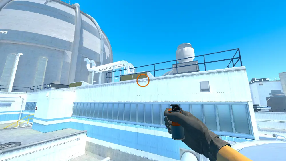 Standing on the Silo spot on Nuke, the aim mark on the point this molotov is thrown at.