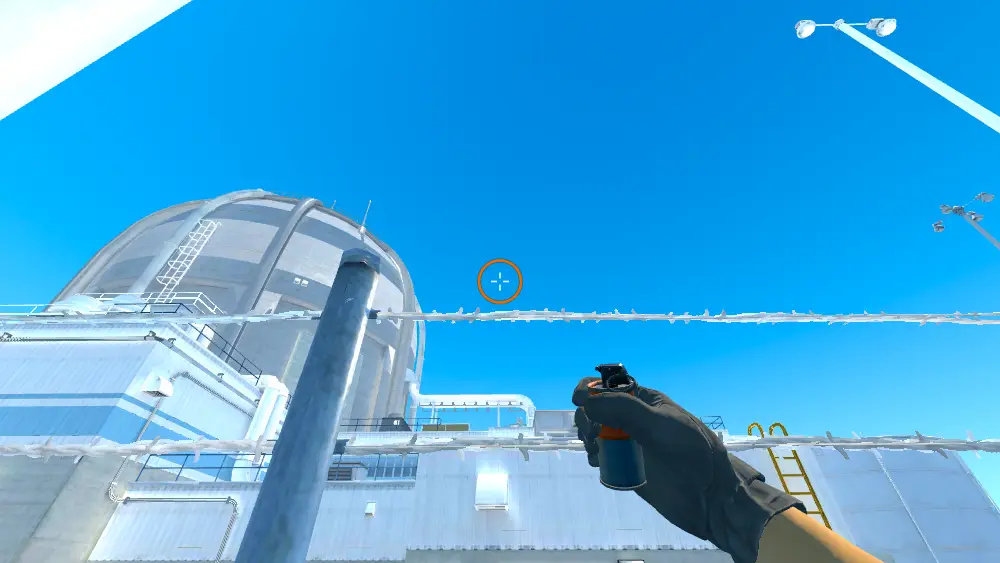 Standing on the Trash Can spot on Nuke, the aim mark on the point this smoke is thrown at.