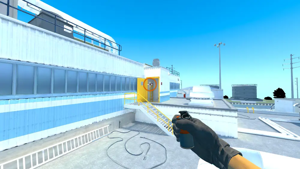 Standing on the Roof spot on Nuke, the aim mark on the point this smoke is thrown at.