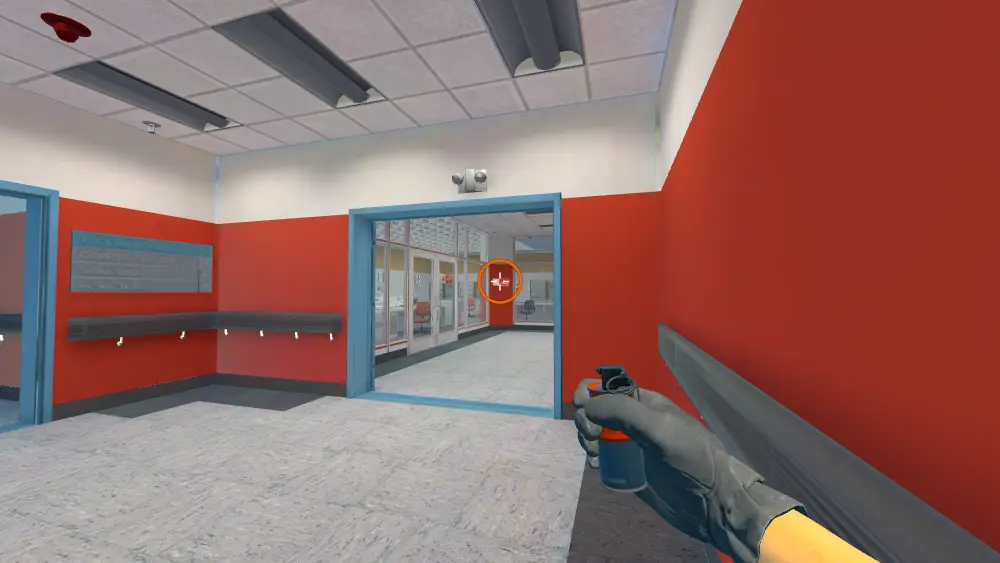 Standing on the Trophy spot on Nuke, the aim mark on the point this smoke is thrown at.