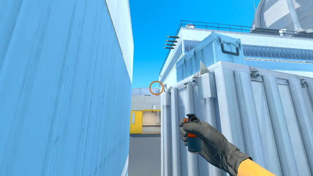 Standing on the CT Red spot on Nuke, the aim mark on the point this molotov is thrown at.