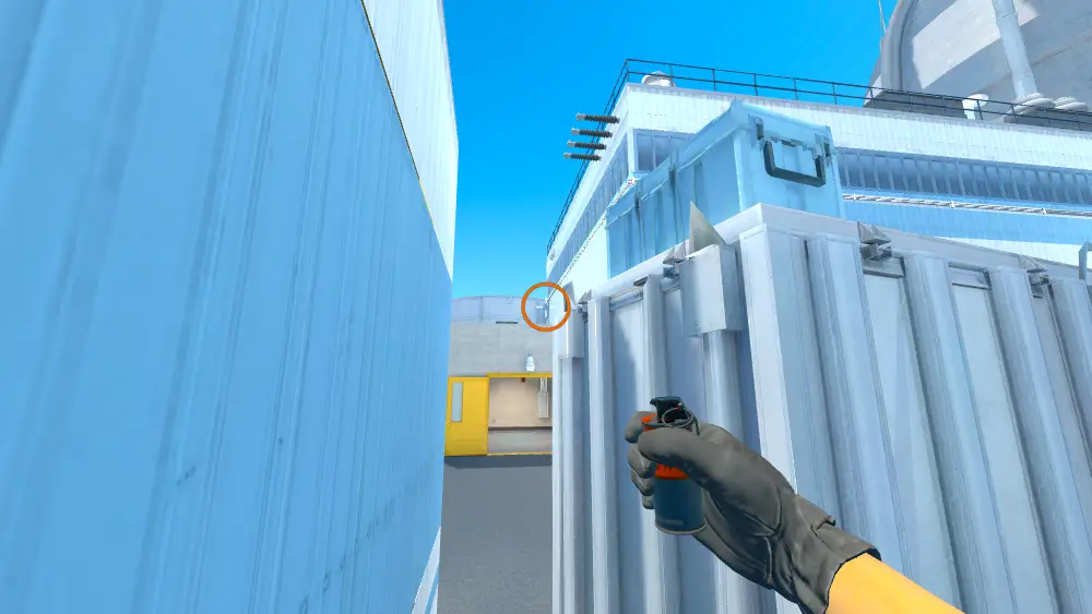 Standing on the CT Blue spot on Nuke, the aim mark on the point this molotov is thrown at.