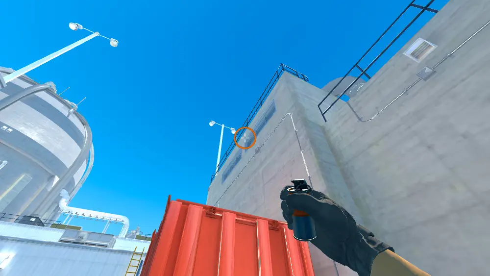 Standing on the T Truck To Secret Close spot on Nuke, the aim mark on the point this smoke is thrown at.