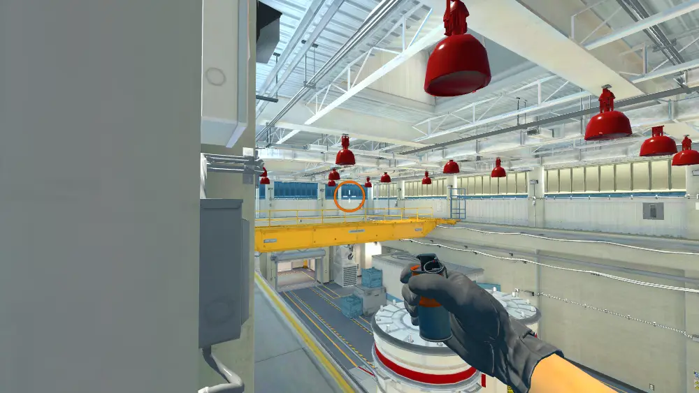 Standing on the Heaven spot on Nuke, the aim mark on the point this molotov is thrown at.