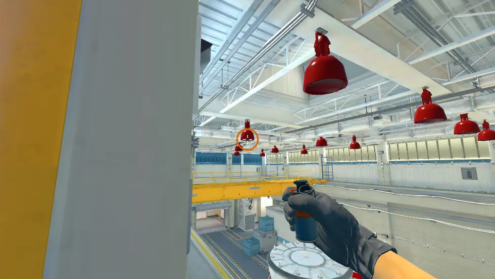 Standing on the Heaven spot on Nuke, the aim mark on the point this smoke is thrown at.