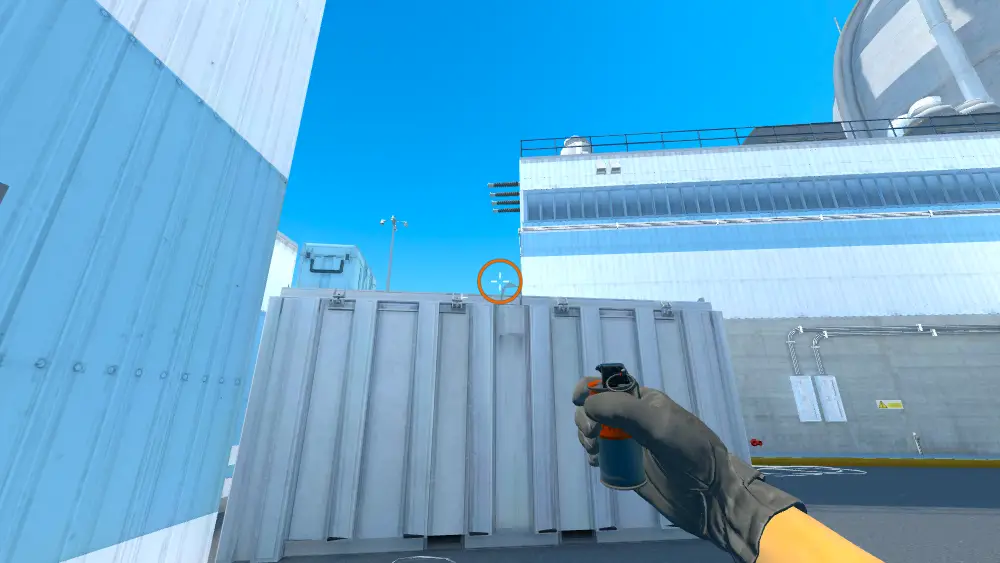 Standing on the CT Red spot on Nuke, the aim mark on the point this molotov is thrown at.