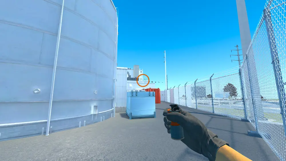Standing on the Nuke spot on Nuke, the aim mark on the point this flash is thrown at.