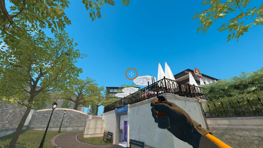 Standing on the Long spot on Overpass, the aim mark on the point this smoke is thrown at.