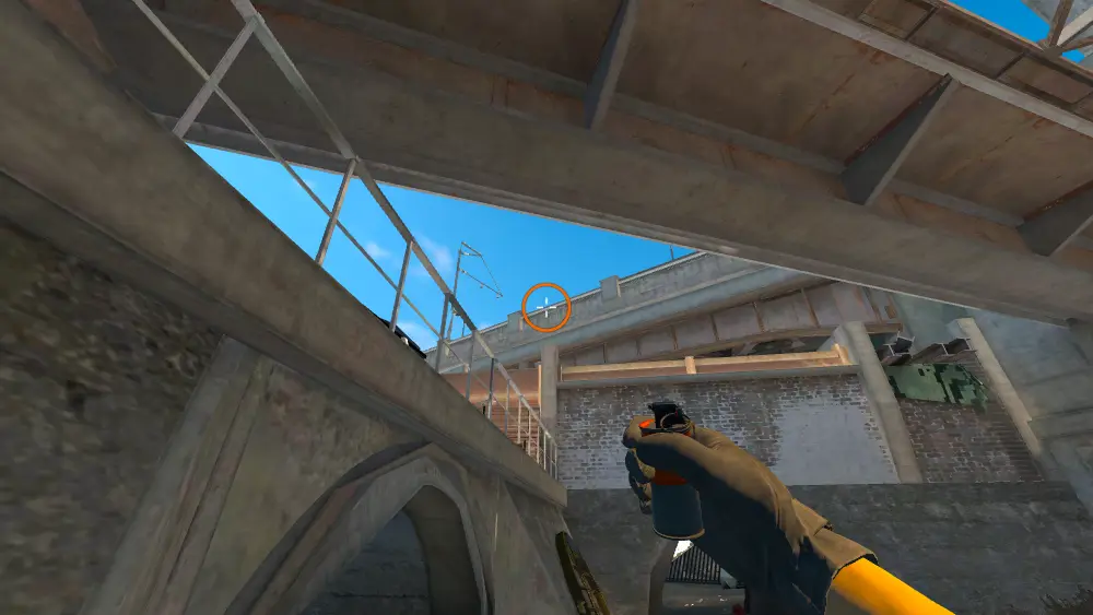 Standing on the Short Tunnel spot on Overpass, the aim mark on the point this smoke is thrown at.
