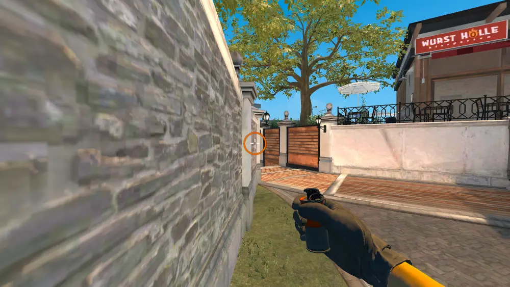 Standing on the Long spot on Overpass, the aim mark on the point this smoke is thrown at.