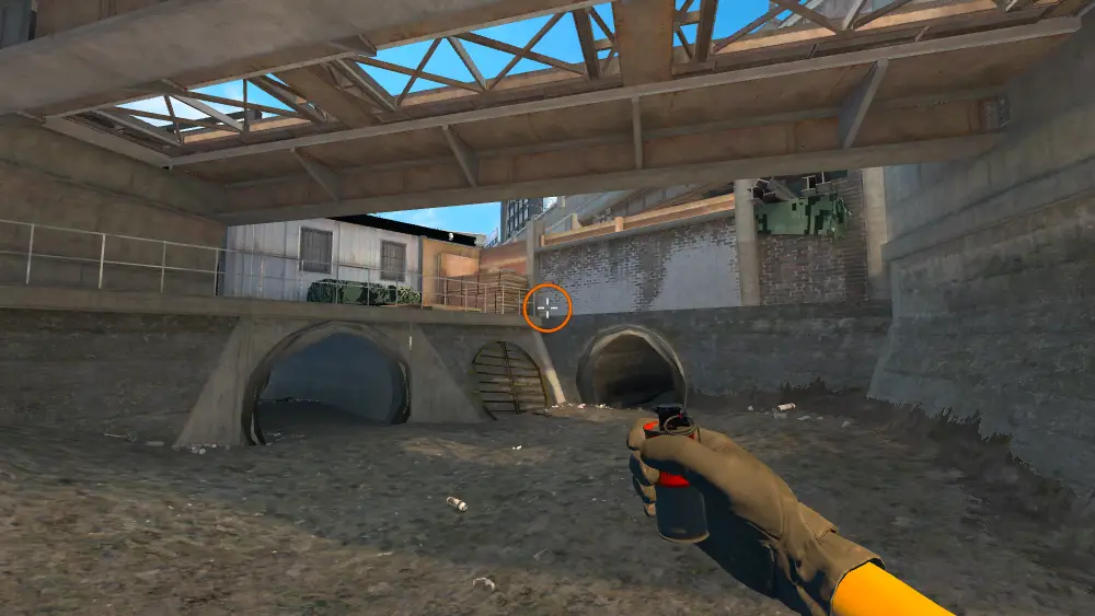 Standing on the Outside Monster spot on Overpass, the aim mark on the point this smoke is thrown at.