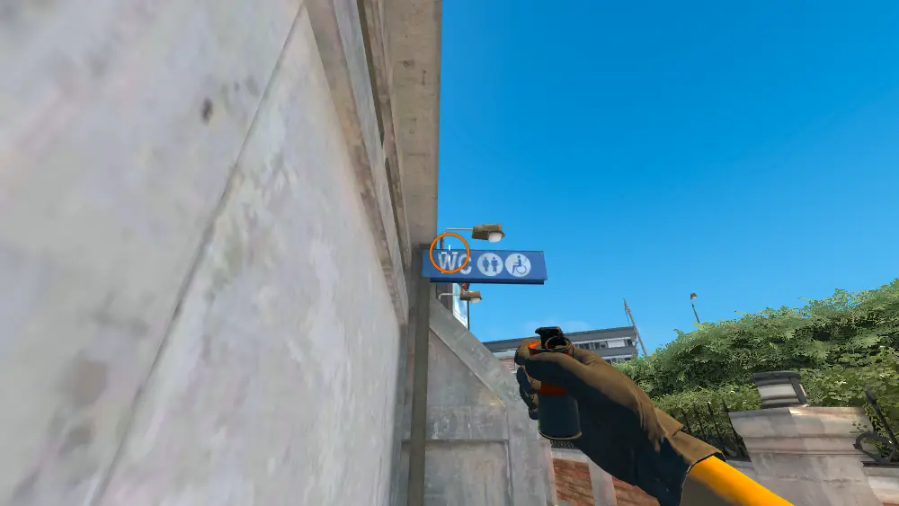 Standing on the Divider spot on Overpass, the aim mark on the point this smoke is thrown at.