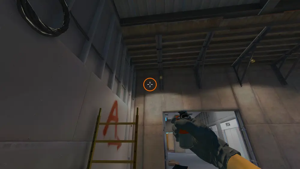 Standing on the CT Mid spot on Vertigo, the aim mark on the point this smoke is thrown at.