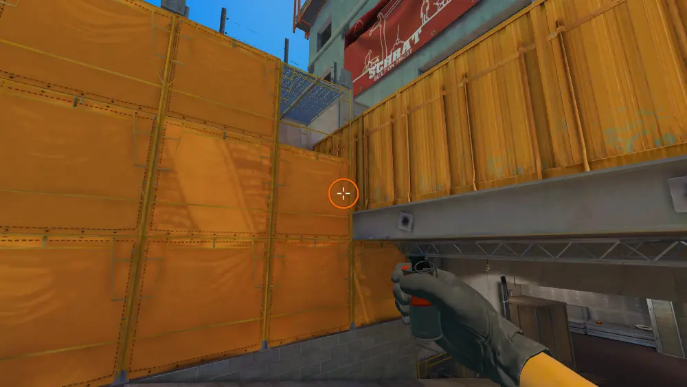 Standing on the Ramp spot on Vertigo, the aim mark on the point this smoke is thrown at.