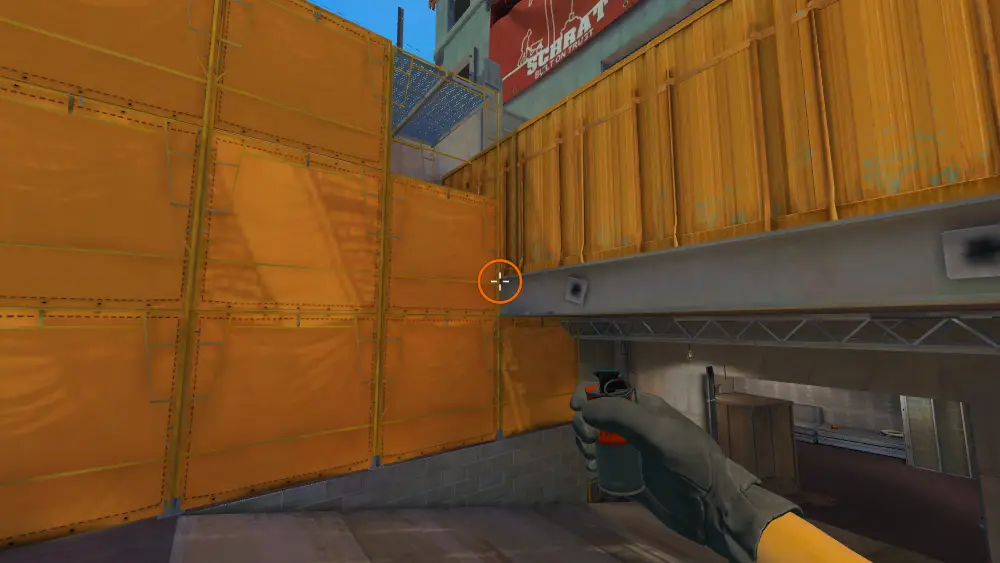 Standing on the Ramp spot on Vertigo, the aim mark on the point this smoke is thrown at.
