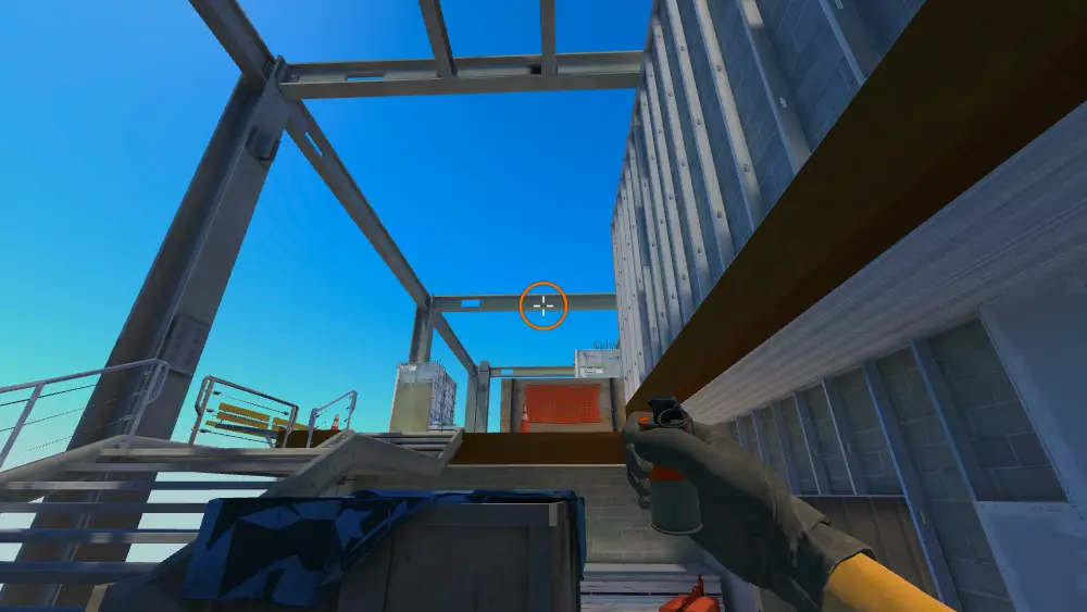 Standing on the Stairs spot on Vertigo, the aim mark on the point this smoke is thrown at.