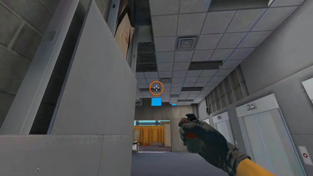 Standing on the Elevator spot on Vertigo, the aim mark on the point this smoke is thrown at.