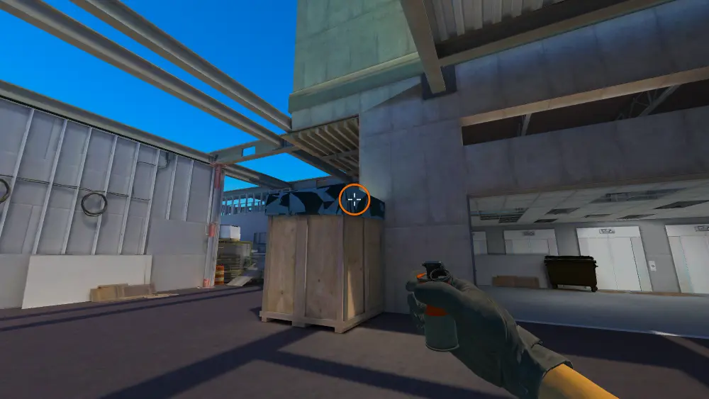 Standing on the Mid spot on Vertigo, the aim mark on the point this smoke is thrown at.