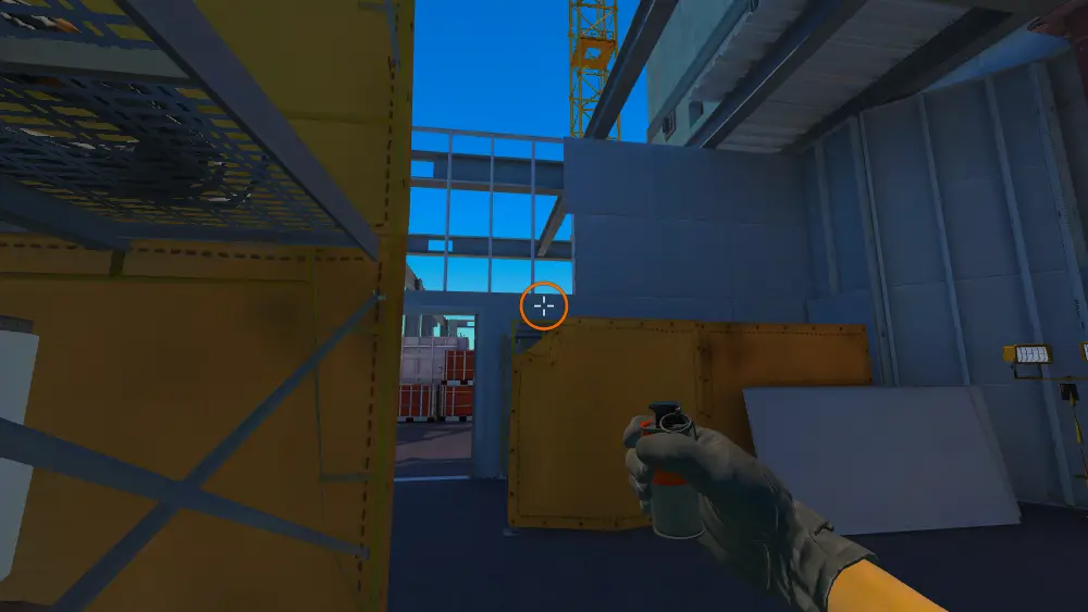 Standing on the Heaven spot on Vertigo, the aim mark on the point this molotov is thrown at.