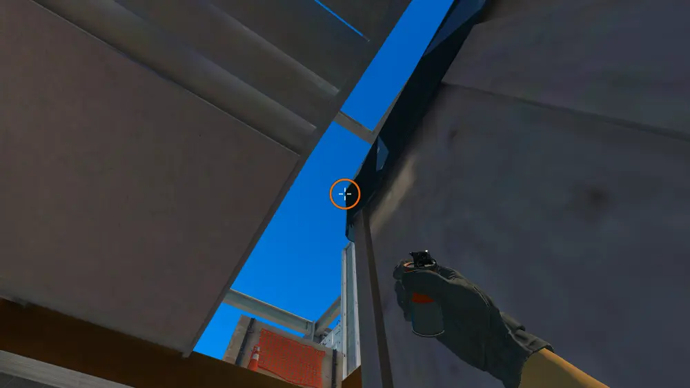 Standing on the B Stairs spot on Vertigo, the aim mark on the point this smoke is thrown at.