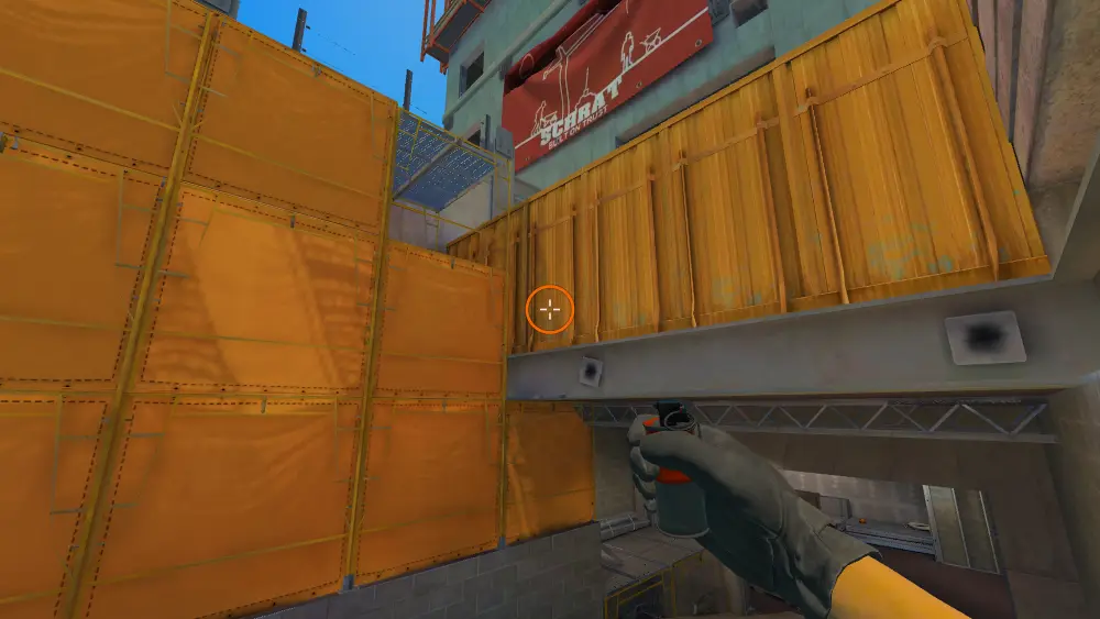 Standing on the Ramp spot on Vertigo, the aim mark on the point this smoke is thrown at.