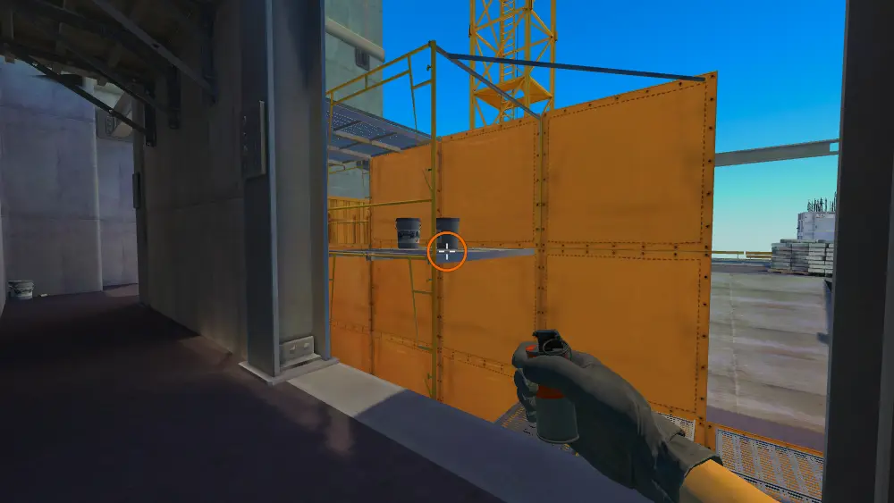 Standing on the Sidewalk spot on Vertigo, the aim mark on the point this molotov is thrown at.