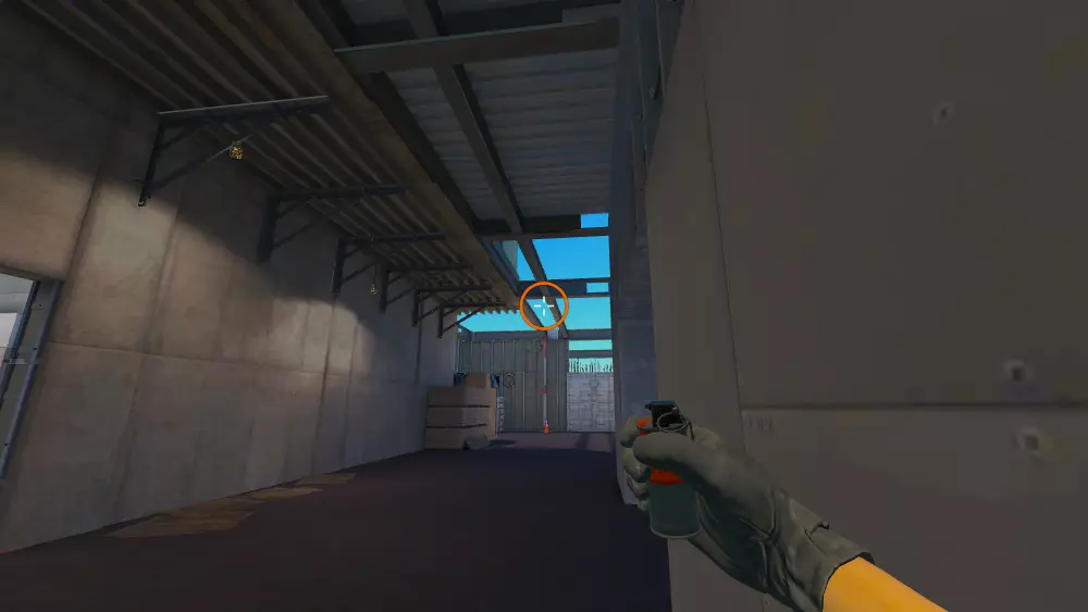 Standing on the CT Mid spot on Vertigo, the aim mark on the point this flash is thrown at.