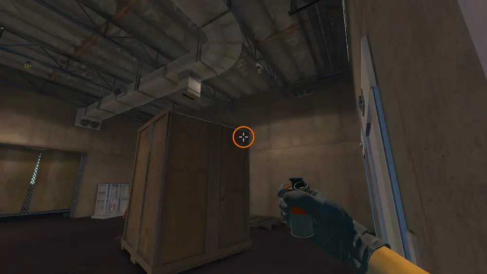 Standing on the Bridge spot on Vertigo, the aim mark on the point this smoke is thrown at.