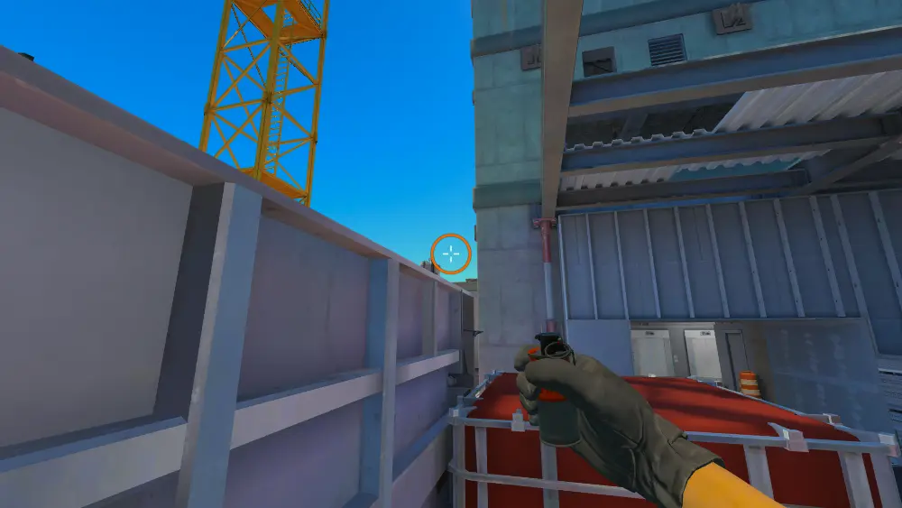 Standing on the Headshot spot on Vertigo, the aim mark on the point this flash is thrown at.